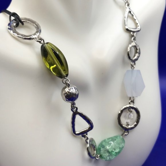 Lia Sophia Silver-Tone &Black Corded Bead Necklace - Picture 2 of 7